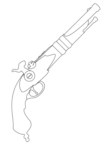 Vintage Pistol Coloring Page